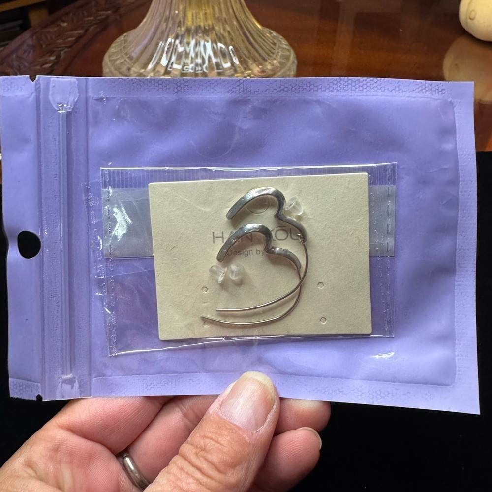 Sterling Silver “huggie” Heart Earrings